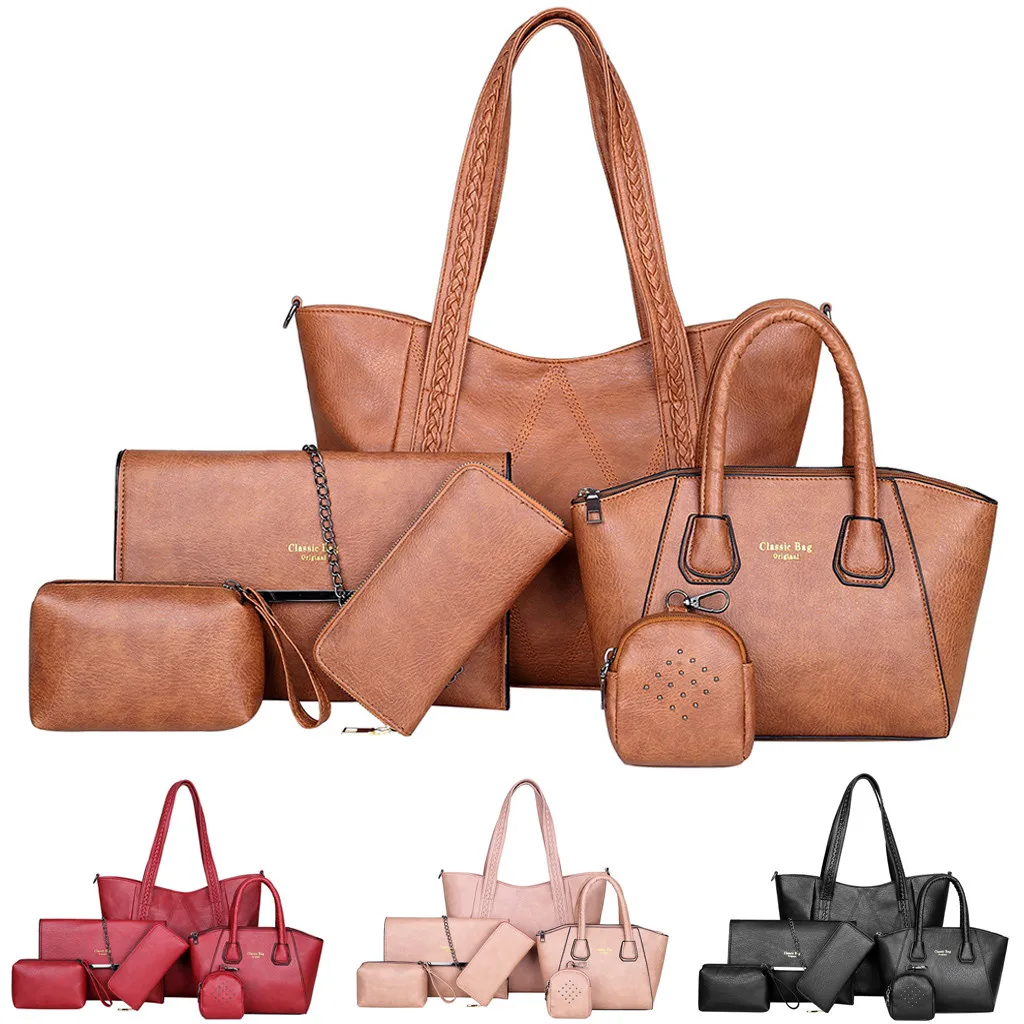 2019 Handbag 6Pcs Women Retro Handle Bag Shoulder Bag Card Package Crossbody Bag Key Holder Dropshipping sac main femme
2019 Handbag 6Pcs Women Retro Handle Bag Shoulder Bag Card Package Crossbody Bag Key Holder Dropshipping sac main femme