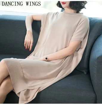 Women Summer Dress Plus Size Solid Knitting Vestidos Female Loose Batwing Sleeve Knee-Length Dress
Women Summer Dress Plus Size Solid Knitting Vestidos Female Loose Batwing Sleeve Knee-Length Dress
