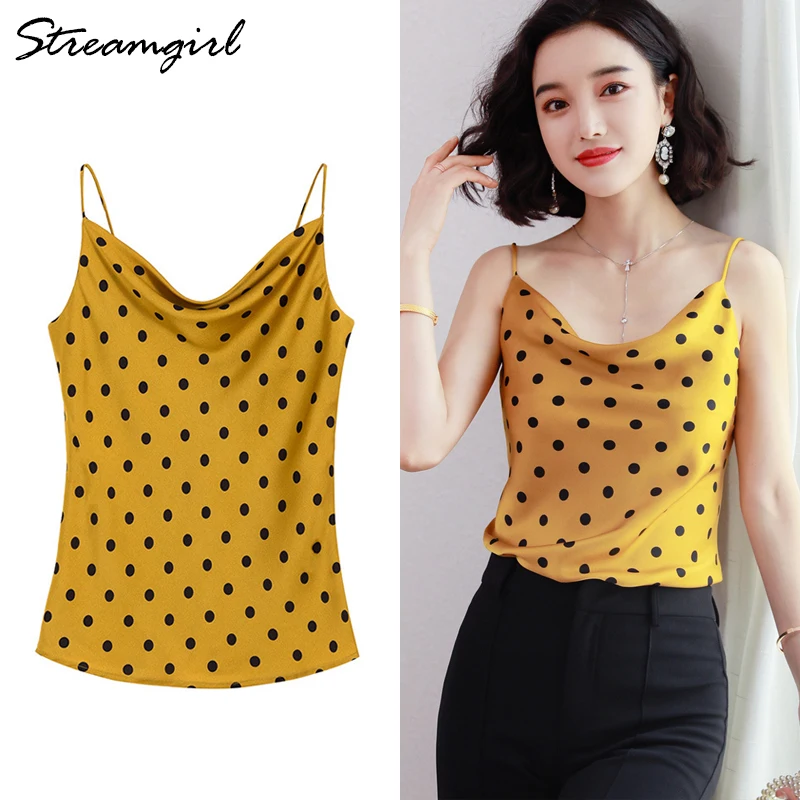 Streamgirl Summer Camisoles For Women Polka Dot Top Blouse Summer White Camisole Sexy Tops For Women 2019 Black Sleeveless Top
Streamgirl Summer Camisoles For Women Polka Dot Top Blouse Summer White Camisole Sexy Tops For Women 2019 Black Sleeveless Top