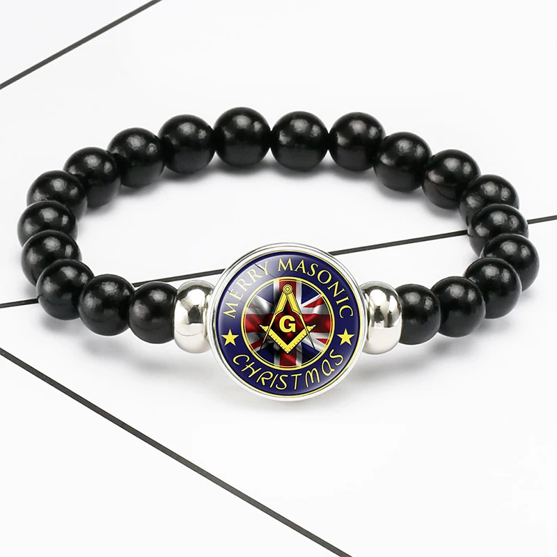 Masonic Badge Mason Beads Chain Bracelets Charm Bracelet Bangles