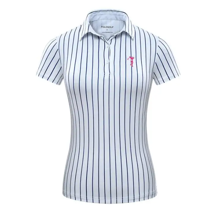 2018 women's golf sportswear summer short-sleeved t-shirt women's top elastic breathable quick-drying striped golf POLO shirts
2018 women's golf sportswear summer short-sleeved t-shirt women's top elastic breathable quick-drying striped golf POLO shirts