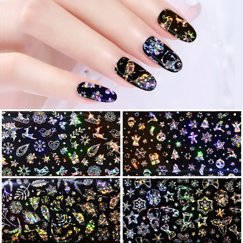 ELECOOL 4PC Holographic Christmas Star Nail Stickers Snowflake Winter Star Rose Nail Transfer Stickers Nail Applique
ELECOOL 4PC Holographic Christmas Star Nail Stickers Snowflake Winter Star Rose Nail Transfer Stickers Nail Applique