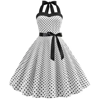 Sexy Retro White Polka Dot Dress 2019 Audrey Hepburn Vintage Halter Dress 50s 60s Gothic Pin Up Rockabilly Dress Plus Size Robe
Sexy Retro White Polka Dot Dress 2019 Audrey Hepburn Vintage Halter Dress 50s 60s Gothic Pin Up Rockabilly Dress Plus Size Robe