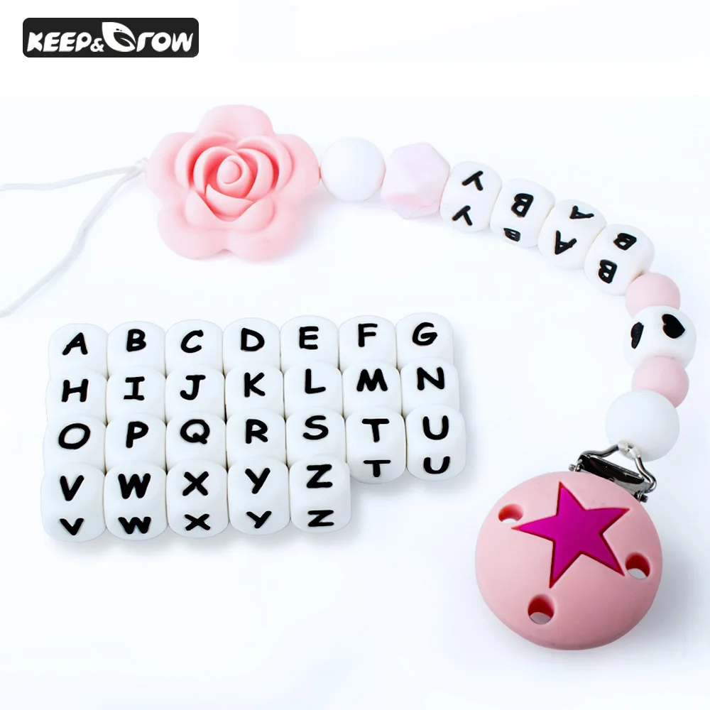 KEEP&GROW 100Pcs 12mm Silicone Letter Beads BPA Free English Alphabet Beads Baby Teether DIY Teething Necklace Baby Products
KEEP&GROW 100Pcs 12mm Silicone Letter Beads BPA Free English Alphabet Beads Baby Teether DIY Teething Necklace Baby Products