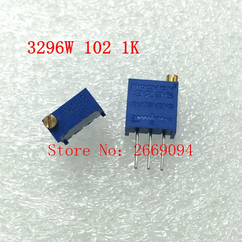 100Pcs/lot 3296W-1-102LF 3296W 102 1K ohm Top regulation Multiturn Trimmer Potentiometer High Precision Variable Resistor
100Pcs/lot 3296W-1-102LF 3296W 102 1K ohm Top regulation Multiturn Trimmer Potentiometer High Precision Variable Resistor