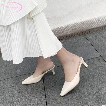 European casual style natural leather square toe summer mule sandals slip-on beige grey orange high-heeled women shoes
European casual style natural leather square toe summer mule sandals slip-on beige grey orange high-heeled women shoes