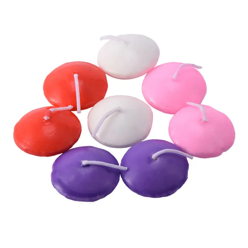 Image 10pcs bag Small Unscented Floating Candles For Wedding Party Home Decor Candles White  Pink  Red  Purple Color