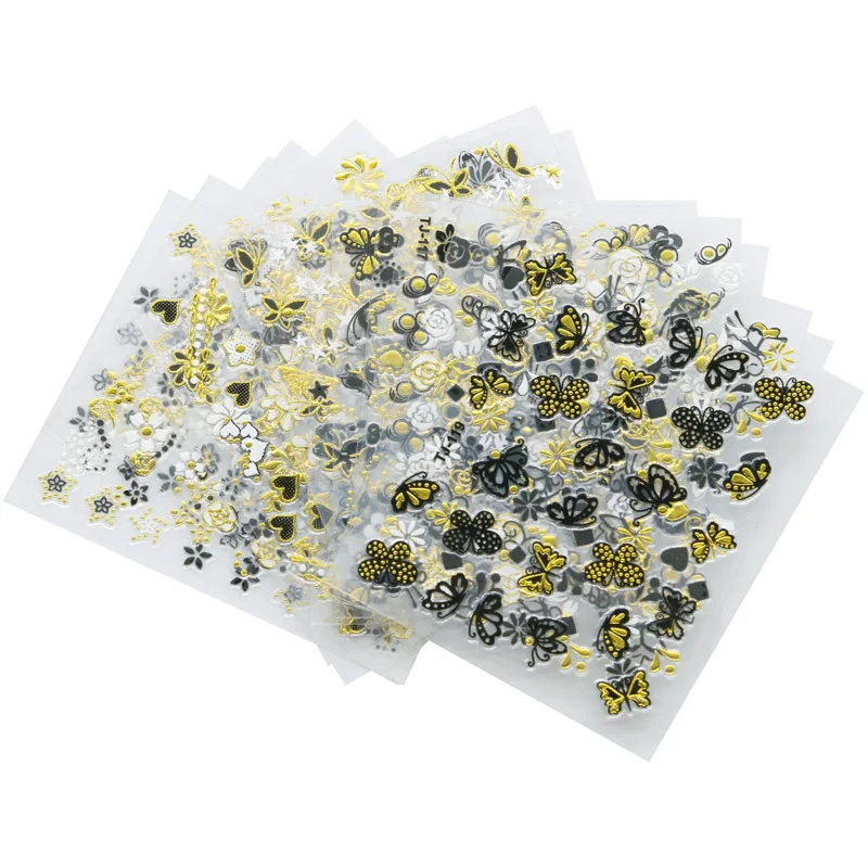 30 Sheet Crown/Butterfly/Star Image Nail Stickers 30pc Not Repeat Gold&Black Color Nail Stickers 3D Adhesive-Self Sticker #NTL11
30 Sheet Crown/Butterfly/Star Image Nail Stickers 30pc Not Repeat Gold&Black Color Nail Stickers 3D Adhesive-Self Sticker #NTL11