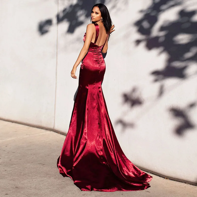 Evening Dress Long Mermaid Spaghetti Strap (3)