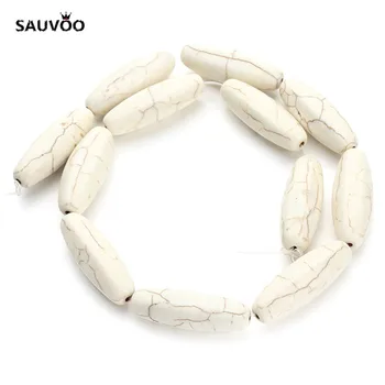 SAUVOO Approx. 12pcs/lot White Howlite Natural Stone Oval Beads 12*35mm for Women Fashion Necklace Bracelet Findings F1247
SAUVOO Approx. 12pcs/lot White Howlite Natural Stone Oval Beads 12*35mm for Women Fashion Necklace Bracelet Findings F1247