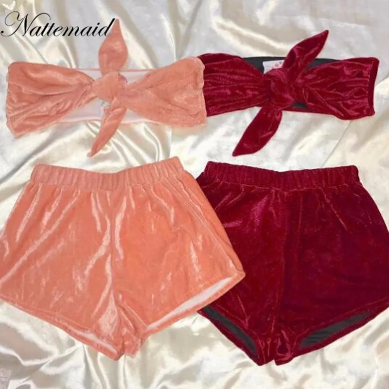 NATTEMAID 2017 Women Summer Casual Two Piece Shorts Sets Sexy Sleeveless strapless tied bow Two Pieces Outfits drop shipping
NATTEMAID 2017 Women Summer Casual Two Piece Shorts Sets Sexy Sleeveless strapless tied bow Two Pieces Outfits drop shipping