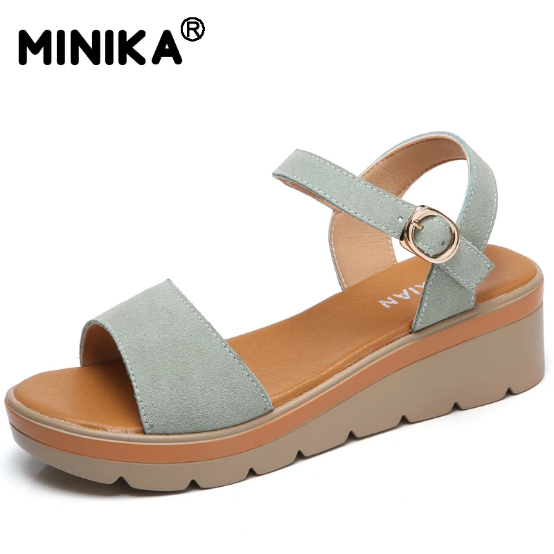 Minika 2018 Women Sandals Shoes Summer Suede Leather Thick Heel Wedge Platform Sandals Ladies Ankle Strap Retro Flat Sandals
Minika 2018 Women Sandals Shoes Summer Suede Leather Thick Heel Wedge Platform Sandals Ladies Ankle Strap Retro Flat Sandals