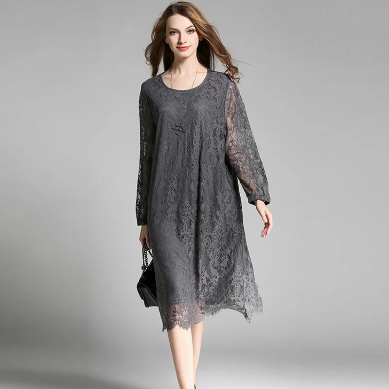 Large Sizes 4XL High Quality Lace Dress 2018 Spring Runway Fashion Woman Loose Vintage Dress Hollow Out Sleeve Female Dress JR05
Large Sizes 4XL High Quality Lace Dress 2018 Spring Runway Fashion Woman Loose Vintage Dress Hollow Out Sleeve Female Dress JR05