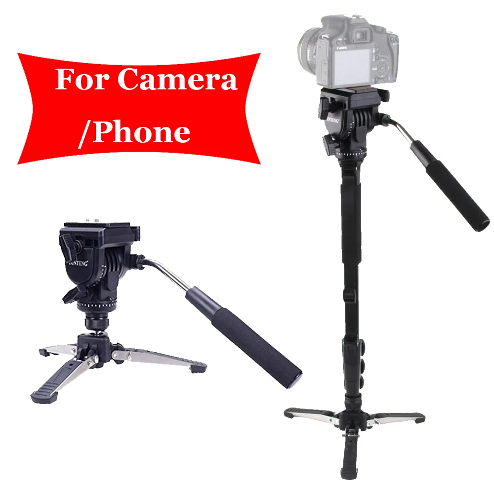 

For Canon Nikon DSLR Camera Yunteng 288 Pro Photography Monopod VCT-288 + Fluid Pan Head Ball + DV Unipod Phone Clip Holder