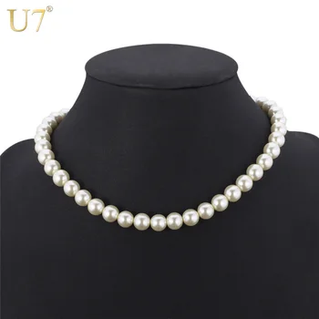 U7 Choker Necklace Women Wedding Jewelry Gift Hot Fashion Wholesale Black/White High Quality Simulated Pearl Beads Necklace N369
U7 Choker Necklace Women Wedding Jewelry Gift Hot Fashion Wholesale Black/White High Quality Simulated Pearl Beads Necklace N369