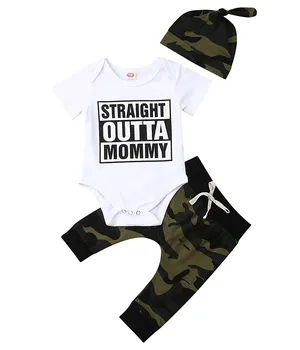 Kids Tracksuit For Baby Boys Set Short Sleeve Letter Fashion Cotton Set Romper+Camouflage Pants+Headbands Set Outfit HOOLER
Kids Tracksuit For Baby Boys Set Short Sleeve Letter Fashion Cotton Set Romper+Camouflage Pants+Headbands Set Outfit HOOLER
