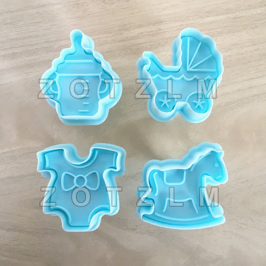 4pcs/set Cartoon Baby Series Plastic Cookie Cutters Biscuit Cake Mold Feeding Bottle Stroller Hobbyhorse Baby Wear Shapes SLP125
4pcs/set Cartoon Baby Series Plastic Cookie Cutters Biscuit Cake Mold Feeding Bottle Stroller Hobbyhorse Baby Wear Shapes SLP125