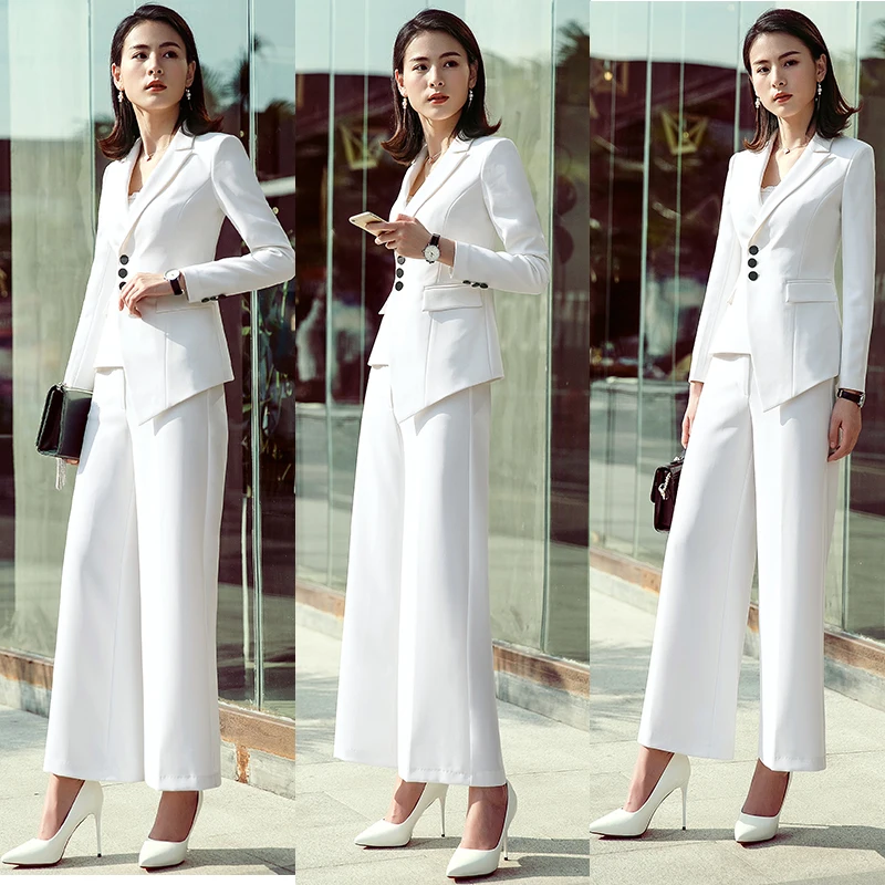 Women white Slim Pant Suits Female suit dress Notch Lapel Women's Business Office Tuxedos Jacket+Pants Ladies Suit
Women white Slim Pant Suits Female suit dress Notch Lapel Women's Business Office Tuxedos Jacket+Pants Ladies Suit