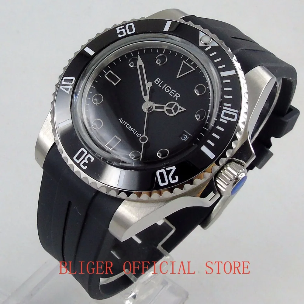 Sport 40mm Bliger black dial luminous causal time watch ceramic bezel rubber strap MIYOTA Automatic movement men's watch men
Sport 40mm Bliger black dial luminous causal time watch ceramic bezel rubber strap MIYOTA Automatic movement men's watch men