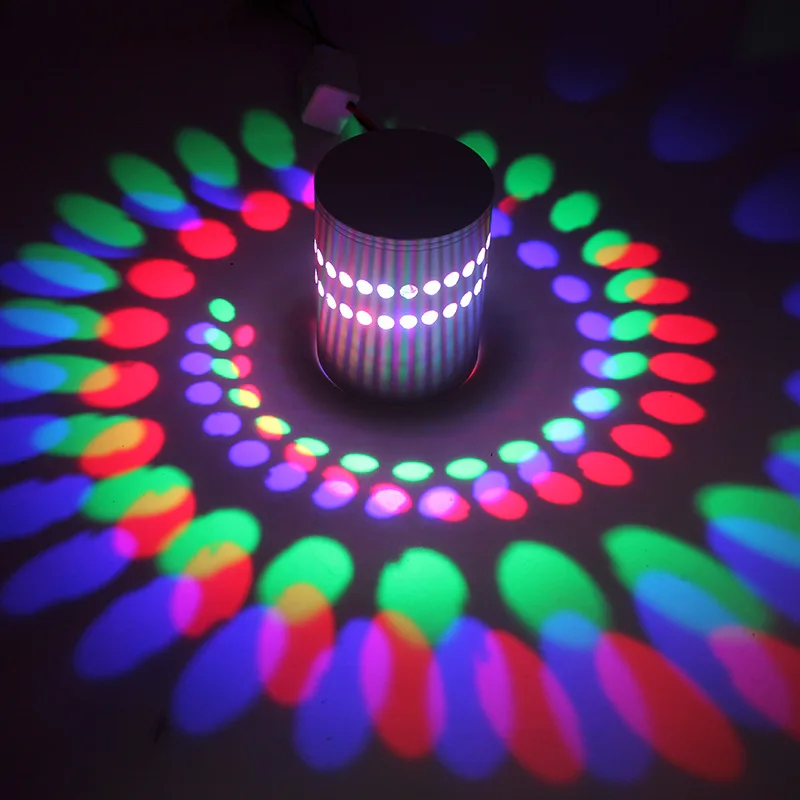 3W RGB LED Light Bulb Spiral Ceiling Wall Lamp Hallway Porch Remote Control Lamp