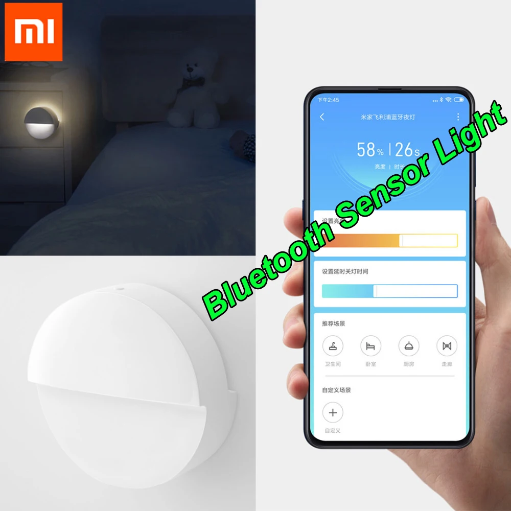 Xiaomi Mijia Bluetooth Night Light LED Induction Corridor Night Lamp Infrared Remote Control Body Sensor For Mi home APP
Xiaomi Mijia Bluetooth Night Light LED Induction Corridor Night Lamp Infrared Remote Control Body Sensor For Mi home APP