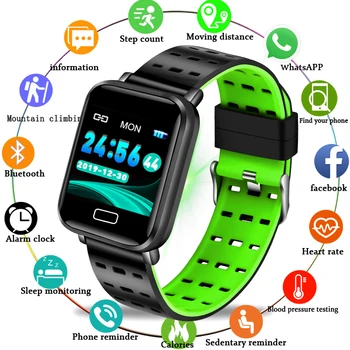 

LIGE new Sport Smart Bracelet Men Ip67 Waterproof Fitness Tracker Heart Rate Monitor Pedometer Pulsera Inteligente + Milan belt