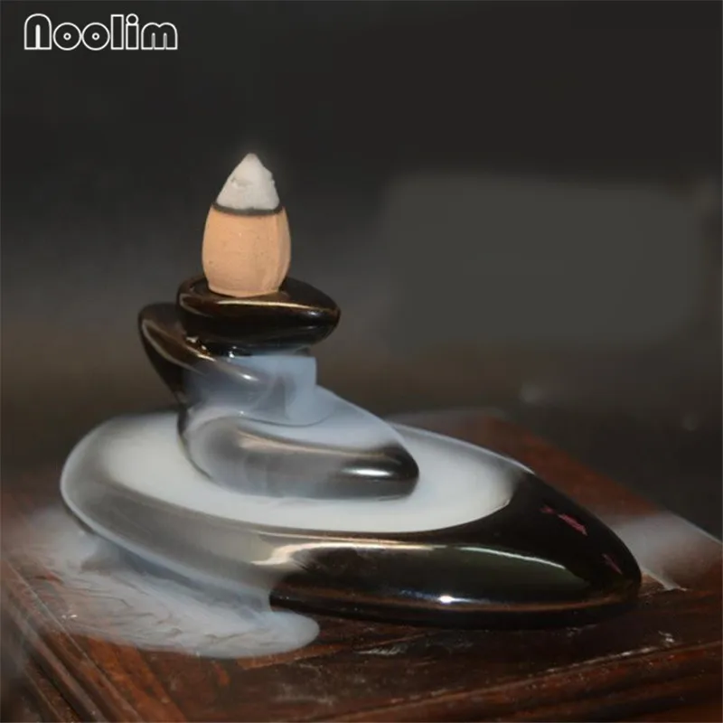 Zen горный Лотос керамический водопад обратного потока благовоний конус из