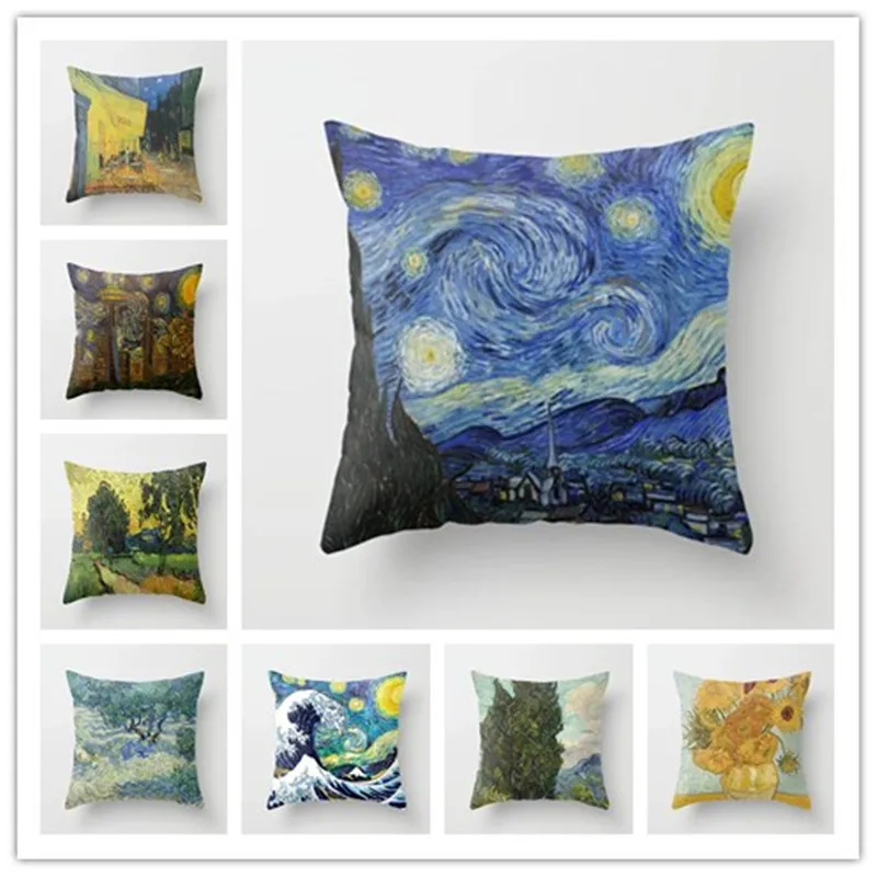 Van Gogh Painting Pillowcases Throw Pillows Starry Sky Pillow Covers Sunflower Cushion Covers for Sofa Home Decor
Van Gogh Painting Pillowcases Throw Pillows Starry Sky Pillow Covers Sunflower Cushion Covers for Sofa Home Decor