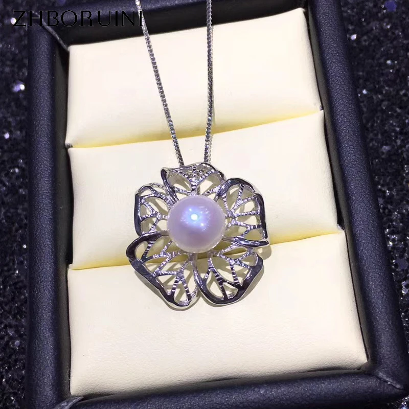 Фото ZHBORUINI 2019 ювелирные изделия из жемчуга ожерелье в виде цветка натуральный