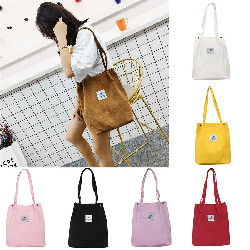Women Corduroy Shoulder Bags Environmental Shopping Bag Female Casual Tote Package Large Capacity Ladies Multifunction Handbag
Women Corduroy Shoulder Bags Environmental Shopping Bag Female Casual Tote Package Large Capacity Ladies Multifunction Handbag