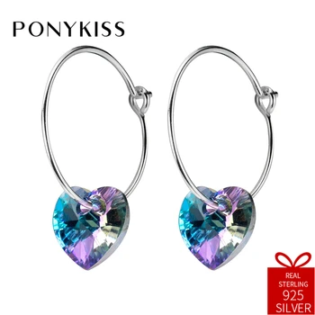 PONYKISS Real Solid 925 Silver Heart Hoop Earrings Women Handmade Statement Romantic Jewelry Accessory Birthday Party Lover Gift
PONYKISS Real Solid 925 Silver Heart Hoop Earrings Women Handmade Statement Romantic Jewelry Accessory Birthday Party Lover Gift