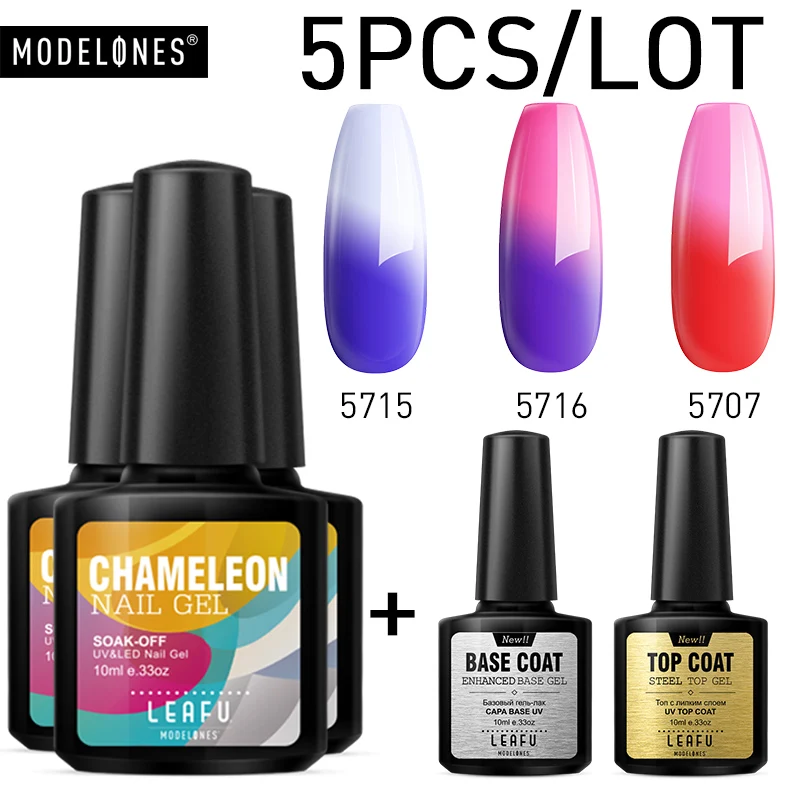 Modelones Thermal Chameleon UV Gel Nail Polish Set Temperature UV Nail Lacquer Varnish Kits Semi Permanent Changing Color Gel
Modelones Thermal Chameleon UV Gel Nail Polish Set Temperature UV Nail Lacquer Varnish Kits Semi Permanent Changing Color Gel