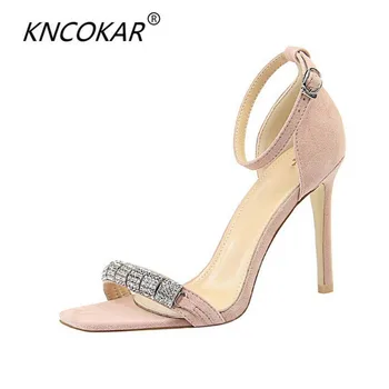 KNCOKAR2018Fashionable sexy banquet women's shoes thin heel high - heeled flannelette toe metal drill string sandals
KNCOKAR2018Fashionable sexy banquet women's shoes thin heel high - heeled flannelette toe metal drill string sandals