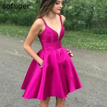 Fucious Satin Short Homecoming Dress 2019 Sexy Spaghetti Backless with Pockets Girls Graduation Party Gown Plus Size Gala Dress
Fucious Satin Short Homecoming Dress 2019 Sexy Spaghetti Backless with Pockets Girls Graduation Party Gown Plus Size Gala Dress