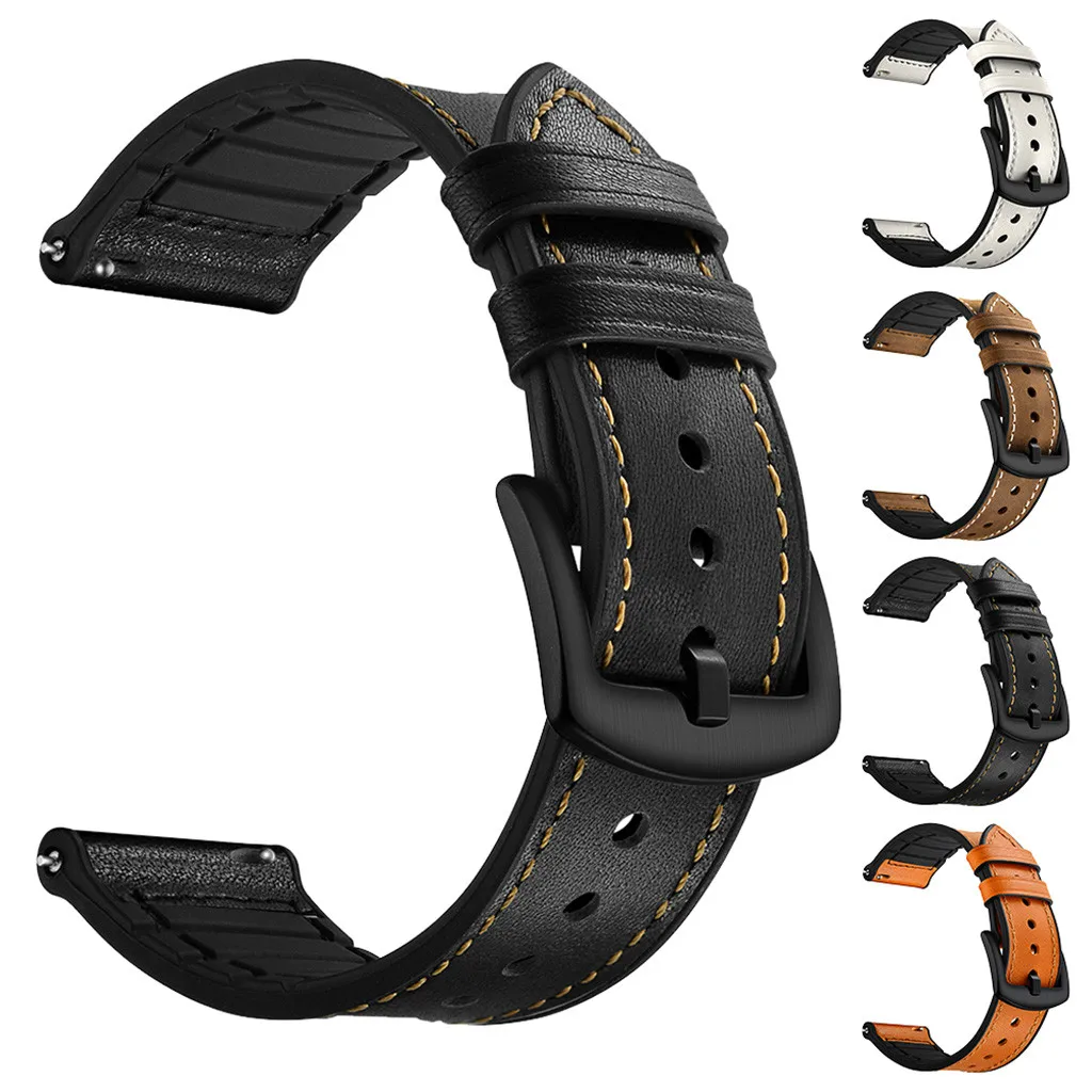 Fashion Casual Men Watchbands Pin Buckle Leather + Silcone Stitches Watch Wrist Strap Band For Samsung Watch active 20mm suunto
Fashion Casual Men Watchbands Pin Buckle Leather + Silcone Stitches Watch Wrist Strap Band For Samsung Watch active 20mm suunto
