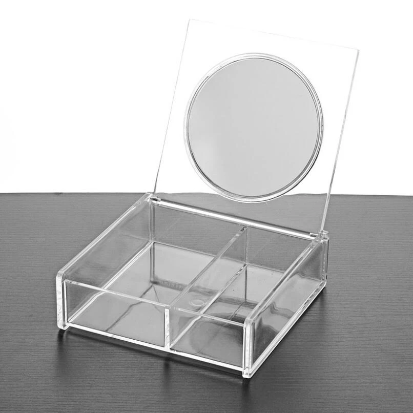 New Arrival Transparent Plastic Cosmetic Mirror with Display Storage Boxes Jewelry Box Lipstick Holder Makeup Organizer Mirror
New Arrival Transparent Plastic Cosmetic Mirror with Display Storage Boxes Jewelry Box Lipstick Holder Makeup Organizer Mirror