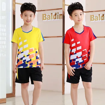 Boys Tracksuit Jersey Breathable Badminton Shirt Uniforms Children Table Tennis Clothes Team Game Short Sleeve T Shirts & Shorts 
Boys Tracksuit Jersey Breathable Badminton Shirt Uniforms Children Table Tennis Clothes Team Game Short Sleeve T Shirts & Shorts