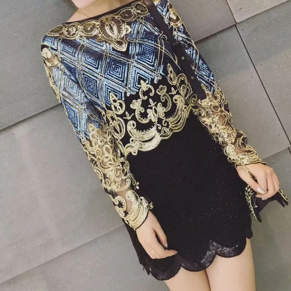 Luxury Party Clothes Women Handwork Short Blouse New Long Sleeve Golden Sequined Shiny Blouses Beading Woman Clothing NS538
Luxury Party Clothes Women Handwork Short Blouse New Long Sleeve Golden Sequined Shiny Blouses Beading Woman Clothing NS538