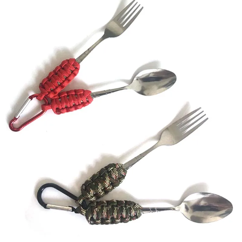 Camping Spoon Fork with Paracord tableware portable EDC tools Outdoor tableware GS-0048
Camping Spoon Fork with Paracord tableware portable EDC tools Outdoor tableware GS-0048