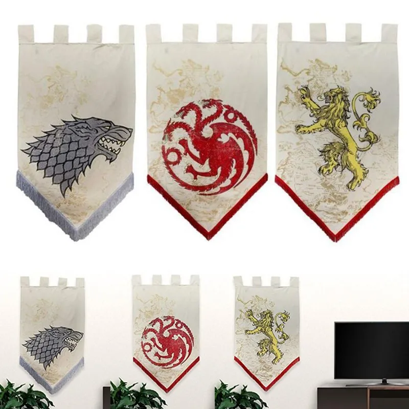 17x26" Game of Thrones House Stark Flag Wall Banner with Fringe Cotton Hanging Home Party Living Room Decor Cartoon
17x26" Game of Thrones House Stark Flag Wall Banner with Fringe Cotton Hanging Home Party Living Room Decor Cartoon