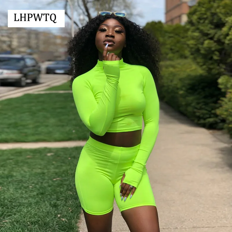 LHPWTQ Two Piece Set Fluorescent Green Top Shorts Suit Sexy Turtleneck Long Sleeve Bodycon Sport Suit Casual Femme Tracksuit
LHPWTQ Two Piece Set Fluorescent Green Top Shorts Suit Sexy Turtleneck Long Sleeve Bodycon Sport Suit Casual Femme Tracksuit