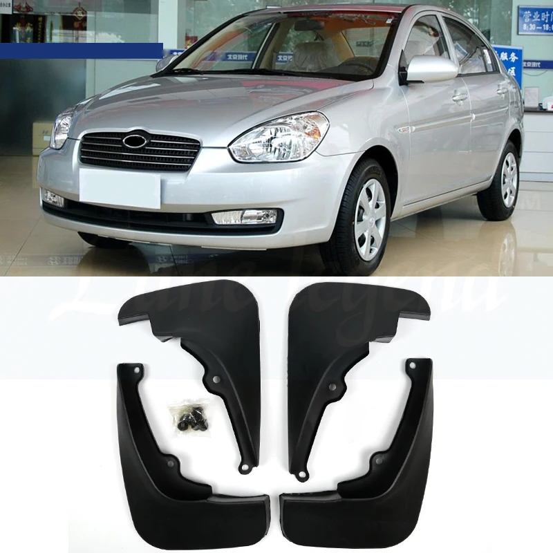 4PCS Front /& Rear Splash Guards Mud Flaps For 2006-2010 Hyundai Accent