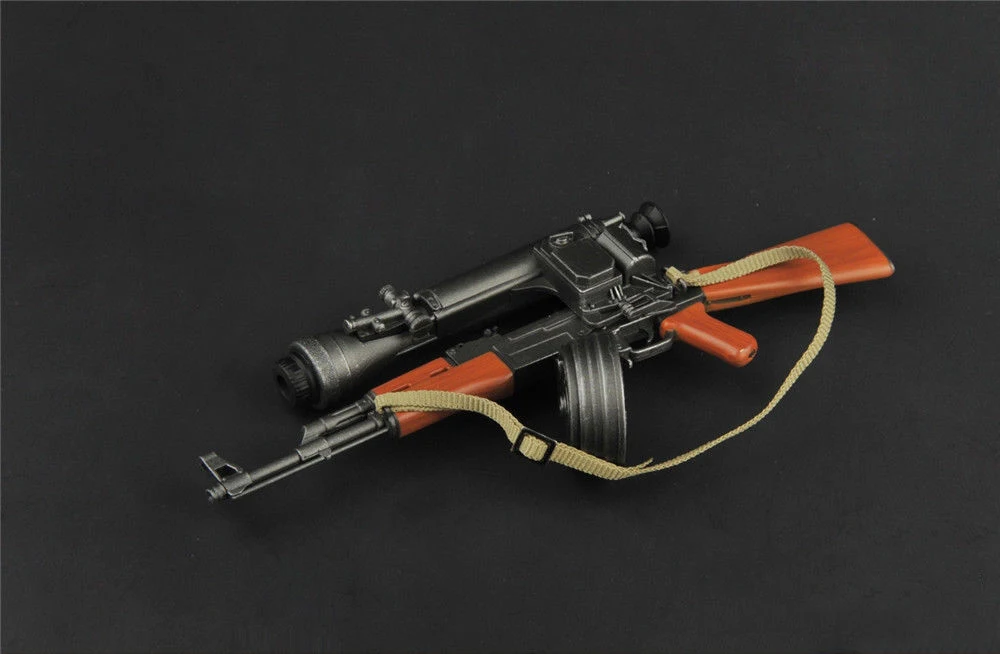 Модель пистолета из пластика ZY2007 1/6 AK47 игрушечное оружие с ножом для экшн фигурки