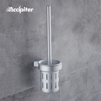 Free shipping Bathroom Accessories wall mounted Space Aluminum bathroom Toilet Brush Holder