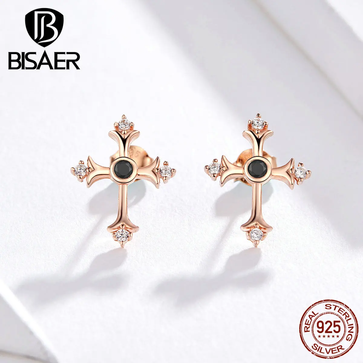 BISAER Punk Earrings Authentic 925 Sterling Silver Cross Faith Small Earrings Stud Women Cubic Zircon Silver Jewelry ECE613
BISAER Punk Earrings Authentic 925 Sterling Silver Cross Faith Small Earrings Stud Women Cubic Zircon Silver Jewelry ECE613