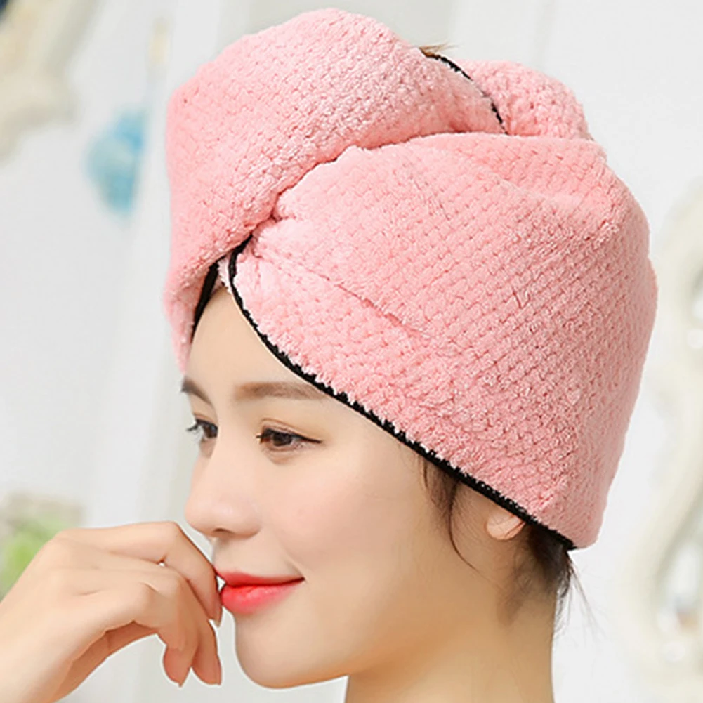Women Bath Spa Soft Turban Hair Towel Cap Anti Frizz Coral Fleece Twist Wrap Water Absorbent Shower Use Drying
Women Bath Spa Soft Turban Hair Towel Cap Anti Frizz Coral Fleece Twist Wrap Water Absorbent Shower Use Drying
