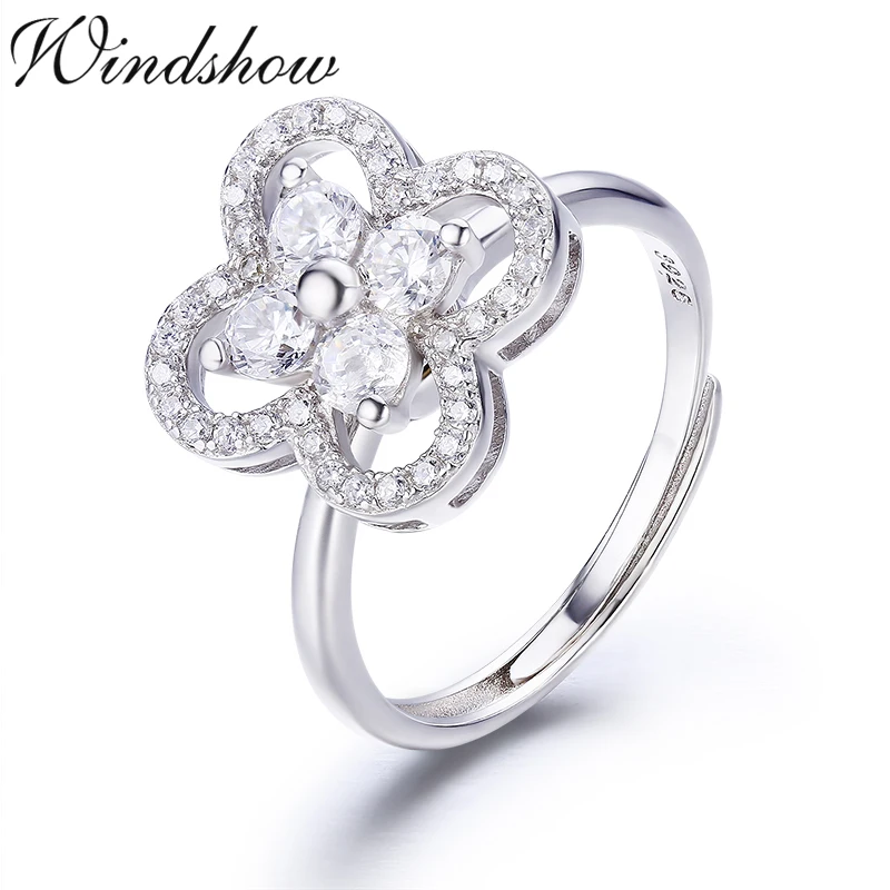 Cute 925 Sterling Silver Clover Flower Set CZ Rotatable Rings For Women Finger Jewelry Anillos Bague Argent Aneis Anillo
Cute 925 Sterling Silver Clover Flower Set CZ Rotatable Rings For Women Finger Jewelry Anillos Bague Argent Aneis Anillo