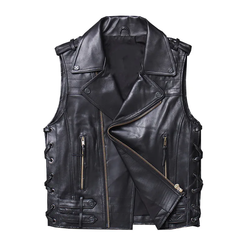 2019 Black Men American Biker's Leather Jacket Plus Size XXXL Genuine Cowhide Spring Slim Fit Motorcycle Vest FREE SHIPPING
2019 Black Men American Biker's Leather Jacket Plus Size XXXL Genuine Cowhide Spring Slim Fit Motorcycle Vest FREE SHIPPING