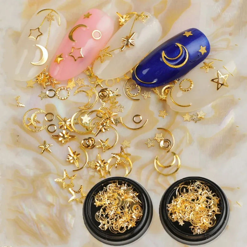 Mixed Styles Moon & Star Nail Glitter Rhinestones Jewelry Charms Gems Metal Slice Rivet DIY 3D Flat Back Nail Art Decorations
Mixed Styles Moon & Star Nail Glitter Rhinestones Jewelry Charms Gems Metal Slice Rivet DIY 3D Flat Back Nail Art Decorations