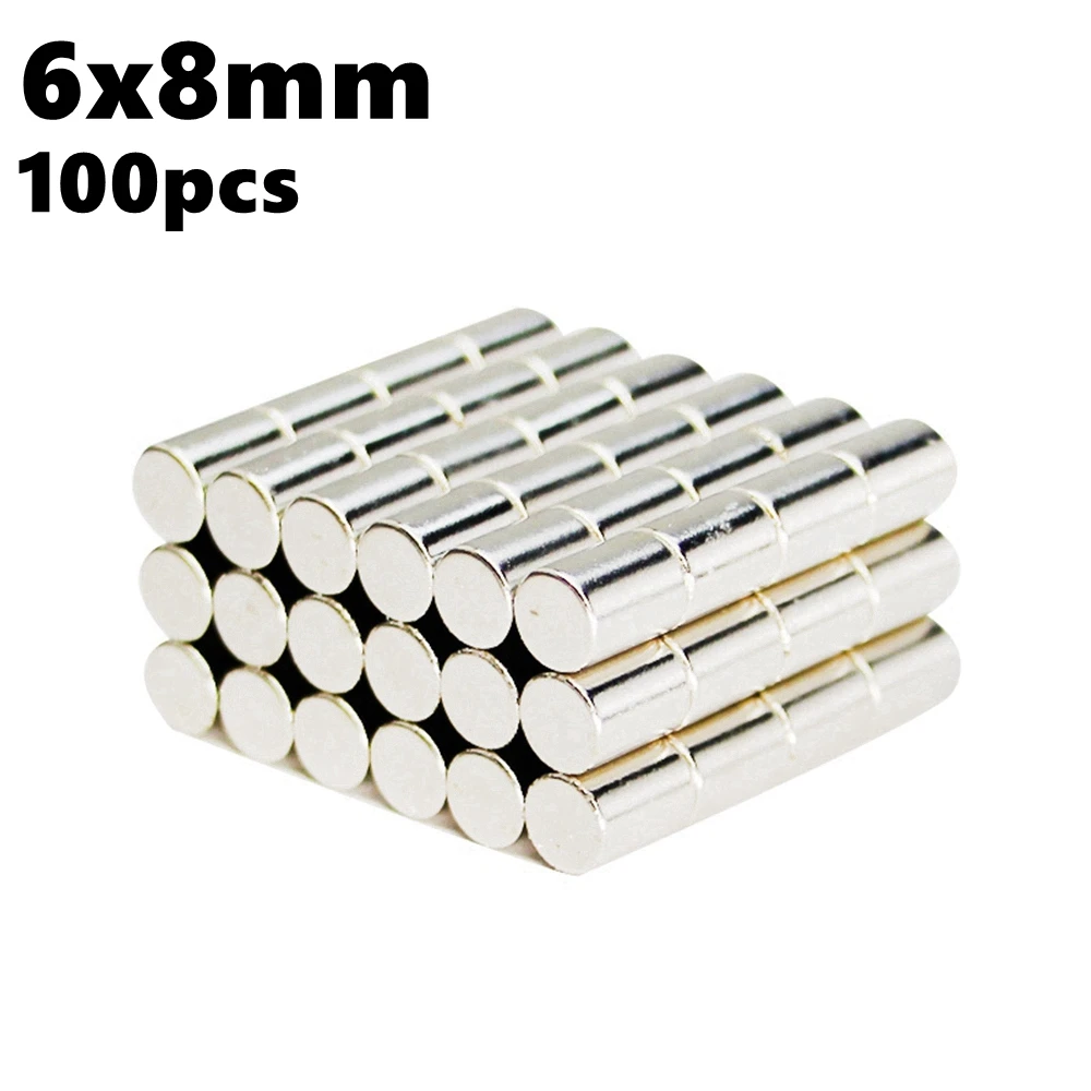 Neodymium Magnet Disc 6mm x 8mm Magnetic Strong Small Round NdFeB 100pcs 6*8 N35 Cylinder Bar Magnets Rare Earth Imanes
Neodymium Magnet Disc 6mm x 8mm Magnetic Strong Small Round NdFeB 100pcs 6*8 N35 Cylinder Bar Magnets Rare Earth Imanes